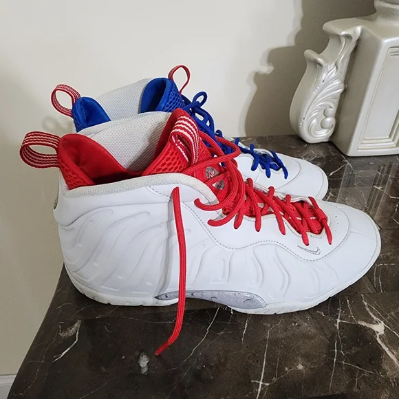 Kids White, Red, and Blue Sneakers